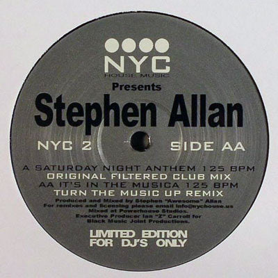 Stephen Allan : Saturday Night Music (12", Ltd)
