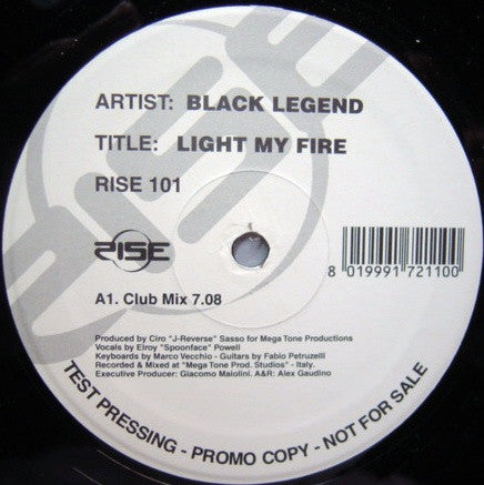 Black Legend : Light My Fire (12", Promo, TP)