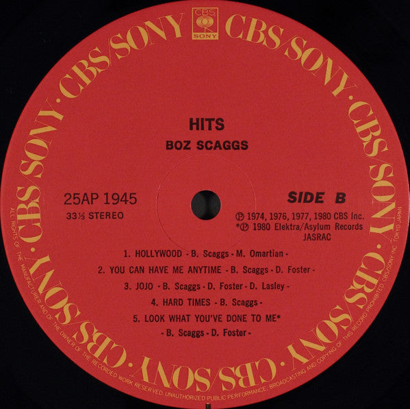 Boz Scaggs : Hits! (LP, Comp)