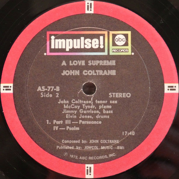 John Coltrane : A Love Supreme (LP, Album, RE, Red)