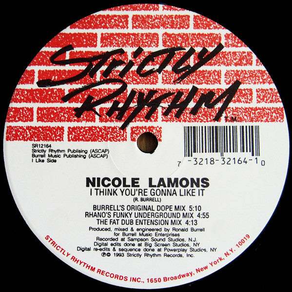 Nicole Lamons : I Think You're Gonna Like It (12")