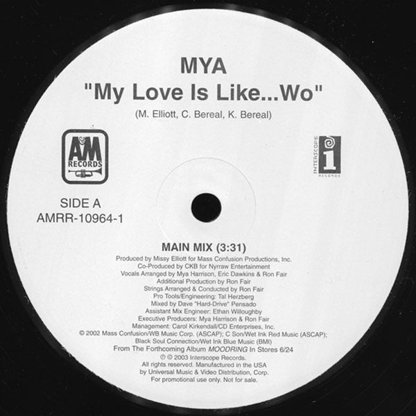 Mya : My Love Is Like... Wo (12", Promo)