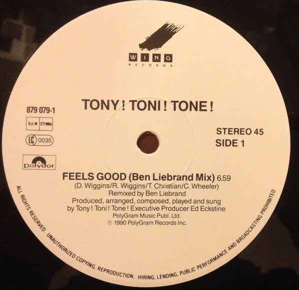 Tony! Toni! Toné! : Feels Good (12", Maxi)