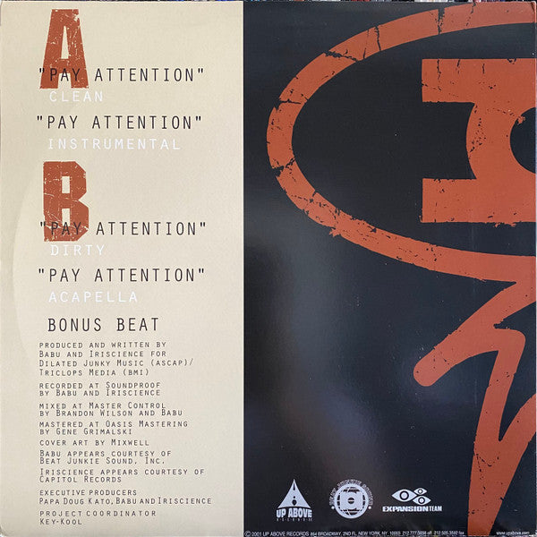Babu / Rakaa-Iriscience : Pay Attention (12", Single, Ltd)