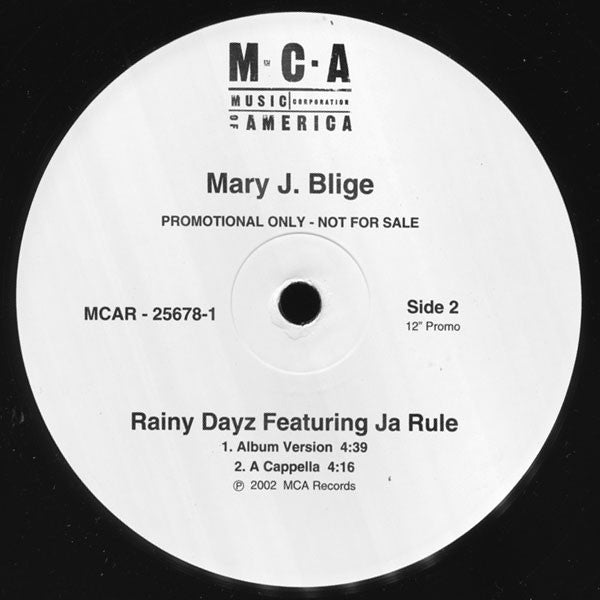 Mary J. Blige Featuring Ja Rule : Rainy Dayz (12", Promo)