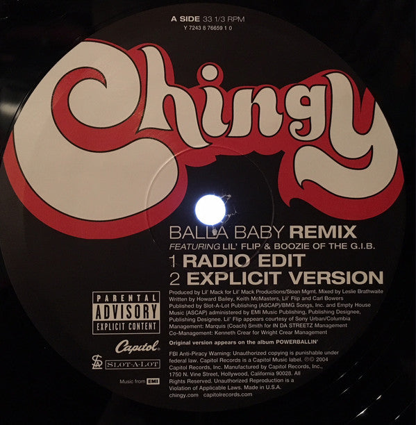 Chingy : Balla Baby (Remix) (12")
