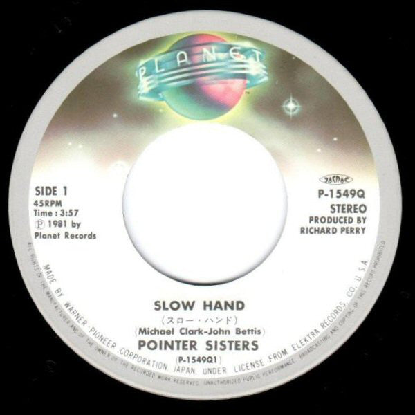 Pointer Sisters : Slow Hand (7", Single)