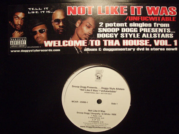 Snoop Dogg Presents... Doggy Style Allstars : Not Like It Was / Unfucwitable (12", Promo)