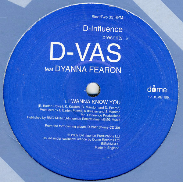 D'Influence Presents D-Vas Feat Sarah Anne Webb : Show Me Love (12")