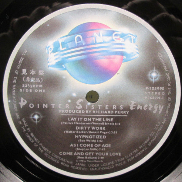 Pointer Sisters : Energy (LP, Album, Promo)