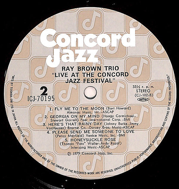 Ray Brown Trio With Special Guest Ernestine Anderson : Live At The Concord Jazz Festival 1979 (LP, Album)