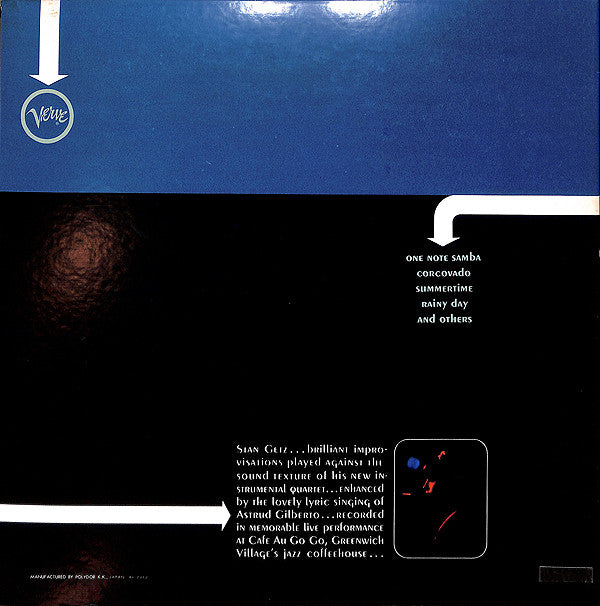 The New Stan Getz Quartet Featuring Astrud Gilberto : Getz Au Go Go (LP, Album, RE)
