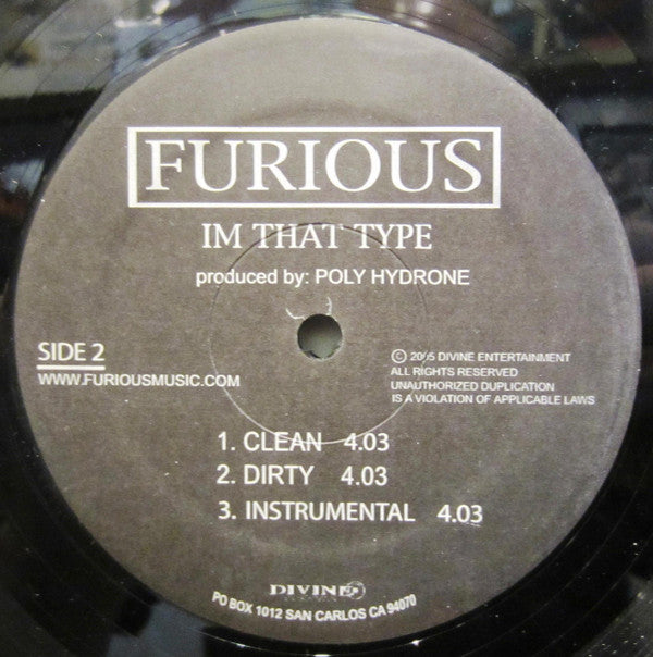 Furious (21) : Take You Down (12", Single)