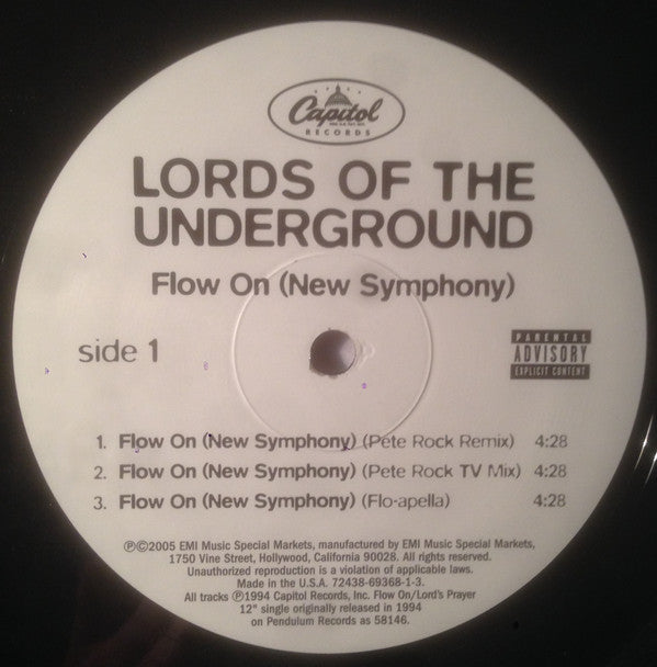 Lords Of The Underground : Flow On (New Symphony) (12", RE)