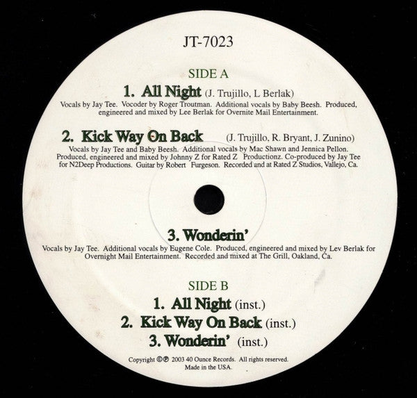 Jay Tee (2) : All Night (12")