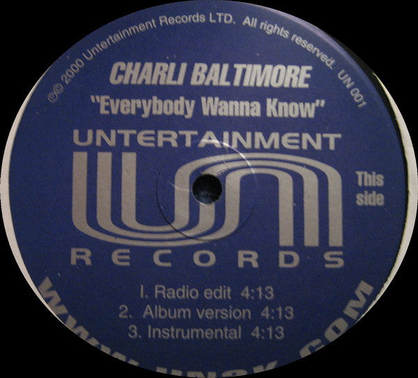 Charli Baltimore : Everybody Wanna Know (12")