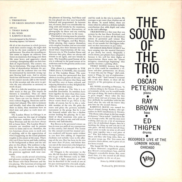Oscar Peterson, Ray Brown, Ed Thigpen : The Sound Of The Trio (LP, Album, Ltd, RE)