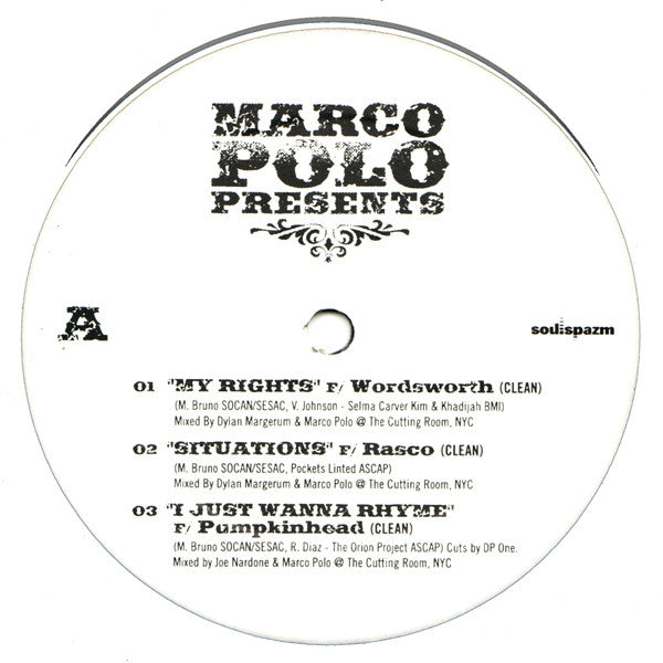 Marco Polo (3) Presents Wordsworth : My Rights / Situations  / I Just Wanna Rhyme (12")