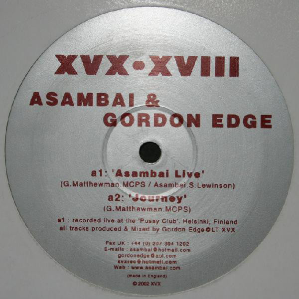 Asambai & Gordon Edge : Asambai Live / Journey (12")