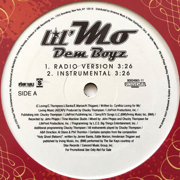 Lil' Mo : Dem Boyz (12", Promo)