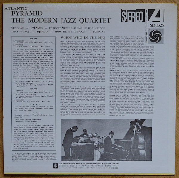 The Modern Jazz Quartet : Pyramid (LP, Album, RE)