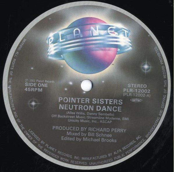 Pointer Sisters : Neutron Dance (12")