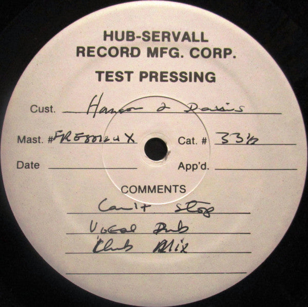 Hanson & Davis : Can't Stop (12", TP)