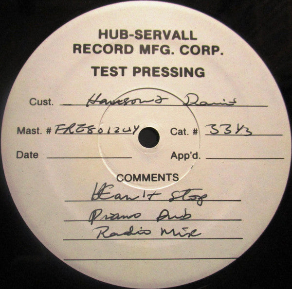 Hanson & Davis : Can't Stop (12", TP)