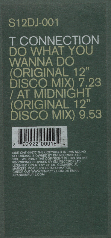 T-Connection : Do What You Wanna Do / At Midnight (12", RE)