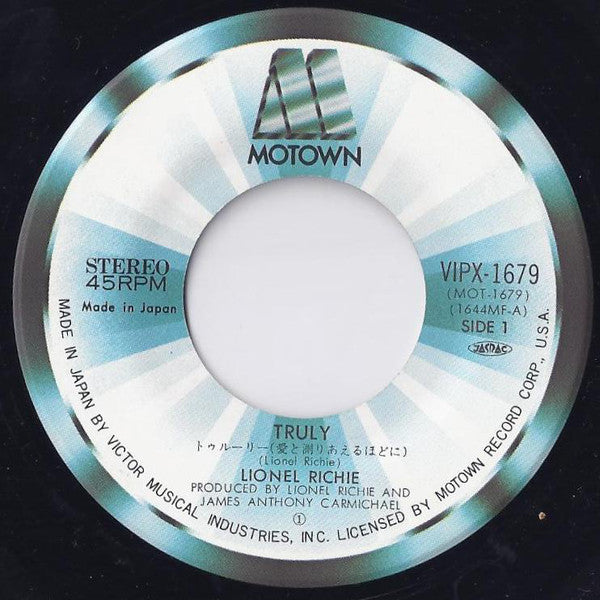 Lionel Richie : Truly (7", Single)