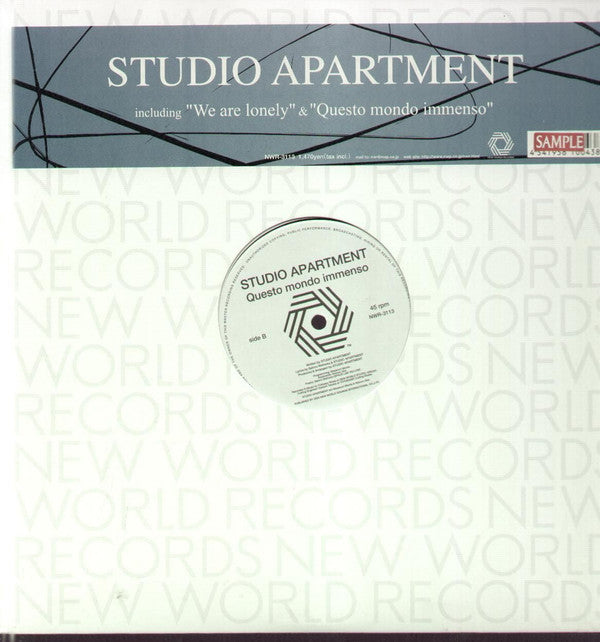 Studio Apartment : We Are Lonely / Questo Mondo Immenso (12")