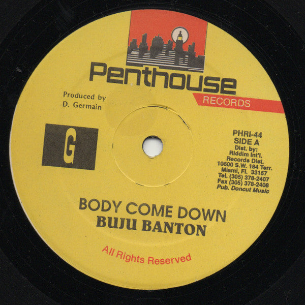 Buju Banton / Terry Ganzie : Body Come Down / Uncalled For Badness (12")