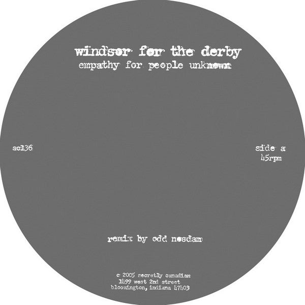 Windsor For The Derby : Empathy For People Unknown (12")