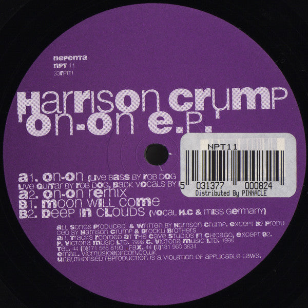 Harrison Crump : On-On E.P. (12", EP)