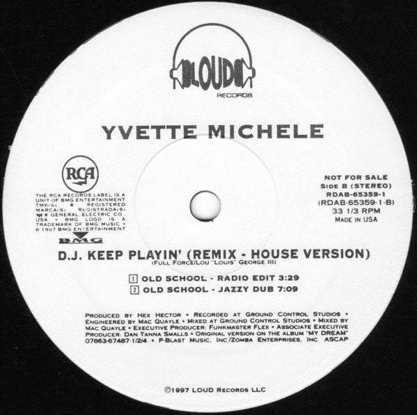 Yvette Michele : DJ Keep Playin' (Hex Hector House Mixes) (12", Promo)