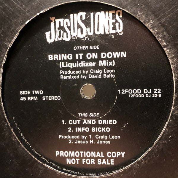 Jesus Jones : Bring It On Down (Liquidizer mix) (12", Promo)