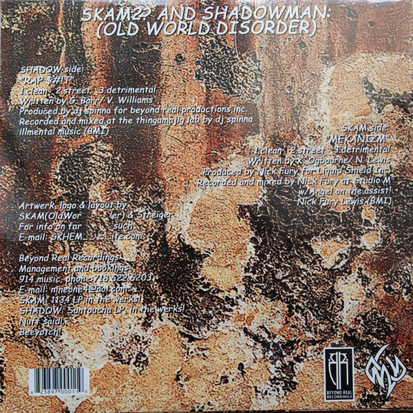 Old World Disorder, Skam2? And Shadowman : Rap $#!T / Mekanizm (12")