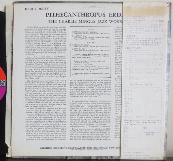 Charles Mingus Jazz Workshop : Pithecanthropus Erectus (LP, Album, Mono)