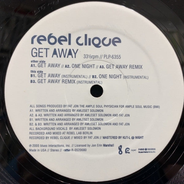 Rebel Clique : Get Away (12", Single)