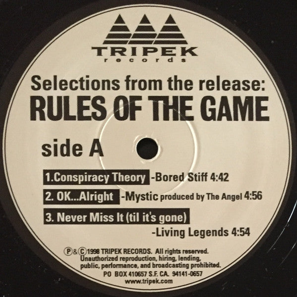 Various : Rules Of The Game (12")