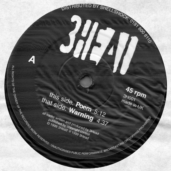 3 Head : Poem/Warning (12", Single)