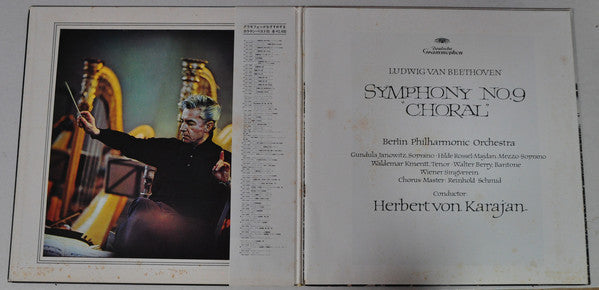 Ludwig van Beethoven - Herbert Von Karajan, Berliner Philharmoniker, Gundula Janowitz, Hilde Rössel-Majdan, Waldemar Kmentt, Walter Berry, Wiener Singverein : Symphonie Nr. 9 (LP, Album, RE)