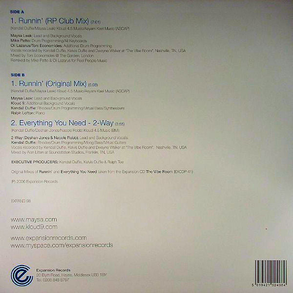 Maysa Leak : Runnin' (12")