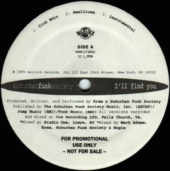 Suburban Funk Society : I'll Find You (12", Promo)