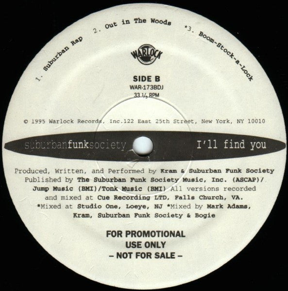 Suburban Funk Society : I'll Find You (12", Promo)
