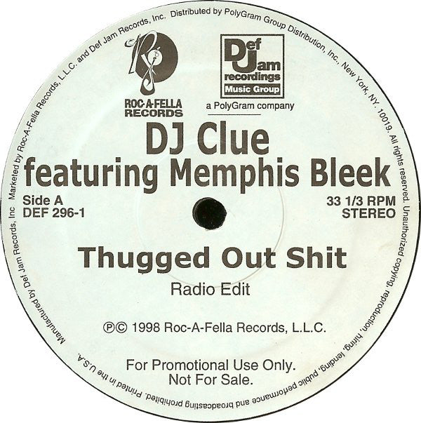 DJ Clue : Thugged Out Shit (12", Promo)