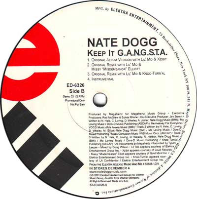 Nate Dogg : Keep It G.A.N.G.S.T.A. (12", Promo)