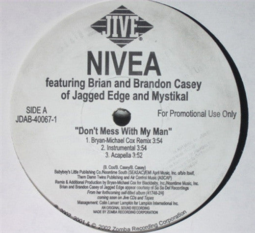 Nivea : Don't Mess With My Man (12", Single, Promo)