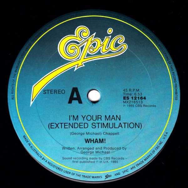 Wham! : I'm Your Man (12")