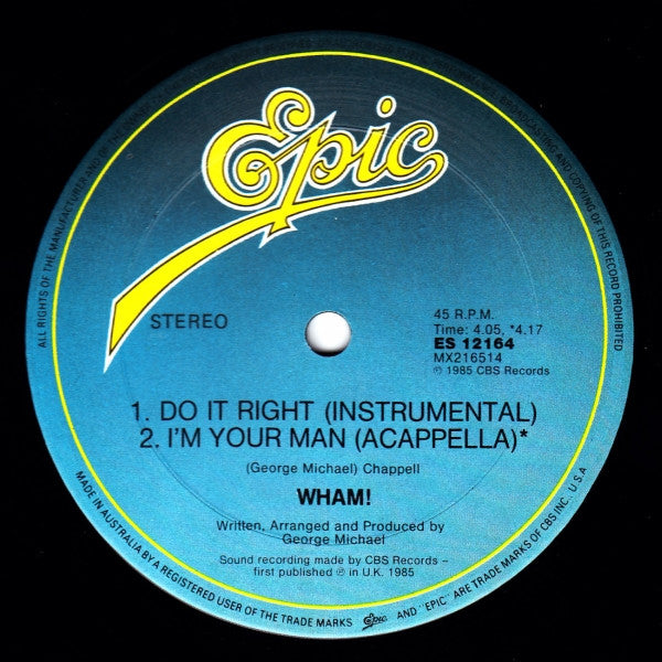 Wham! : I'm Your Man (12")